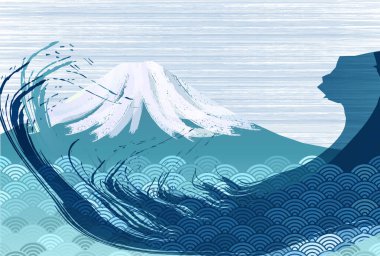 Fuji Japon Şablonu Nişan Arkaplanı