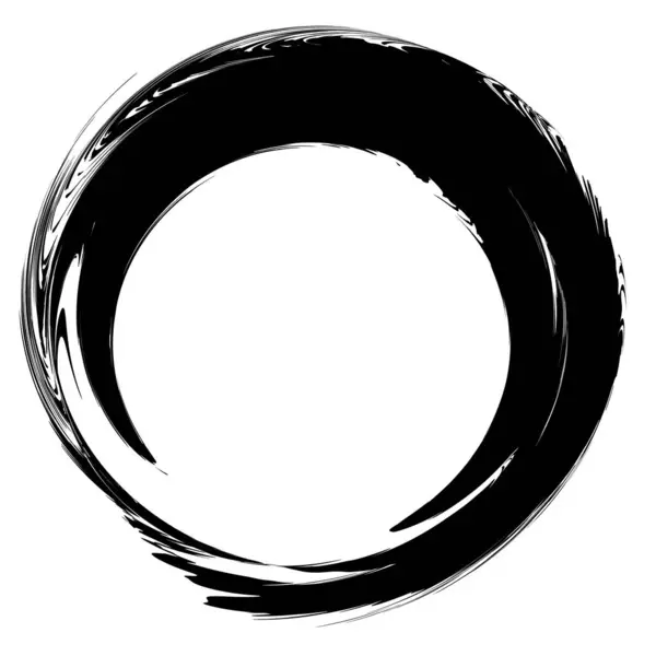 Spiraal Cirkel Borstel Zwart Pictogram — Stockvector