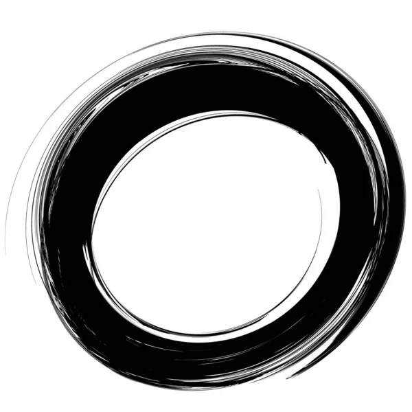 螺旋形圆形笔刷黑色图标 — 图库矢量图片