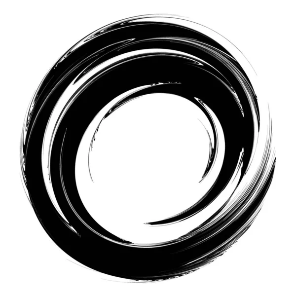 Spiralcirkelborste Svart Ikon — Stock vektor