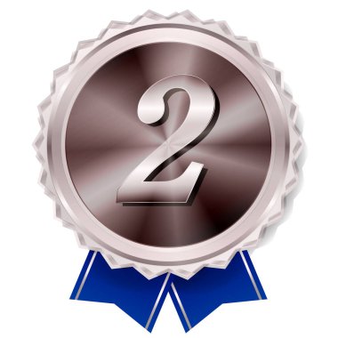 Madalya kurdelesi gümüş çerçeve simgesi