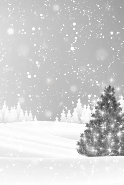 Weihnachten Schnee Landschaft Winter Hintergrund — Stockvektor