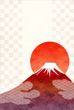 Fuji Japon Şablonu Nişan Arkaplanı