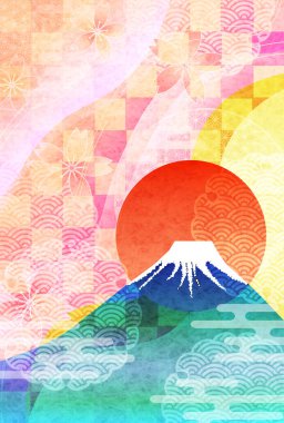 Fuji Japon Şablonu Nişan Arkaplanı