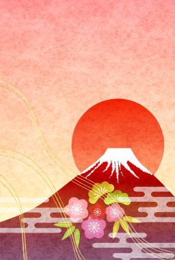 Fuji Japon Şablonu Nişan Arkaplanı