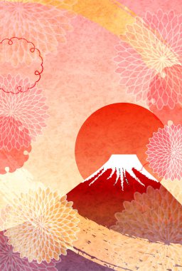 Fuji Japon Şablonu Nişan Arkaplanı