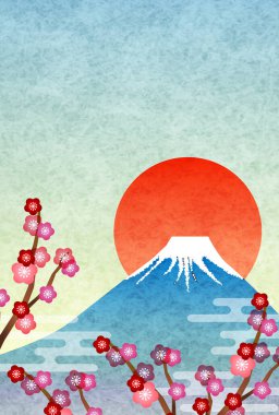 Fuji Japon Şablonu Nişan Arkaplanı