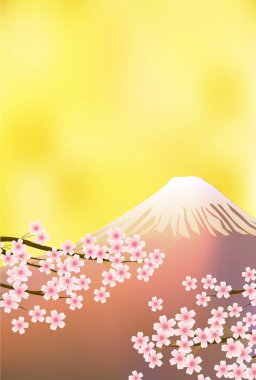 Fuji yılbaşı kartı arka plan