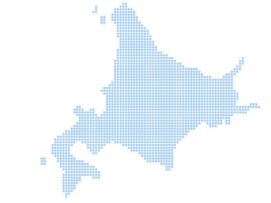 Hokkaido Haritası Çember Dot Simgesi