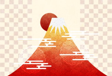 Fuji Yeni Yıl Kartı Japon kağıt geçmişi