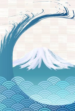 Fuji Yeni Yıl Kartı Japon kağıt geçmişi