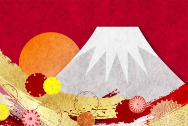 Fuji Yeni Yıl Kartı Japon kağıt geçmişi