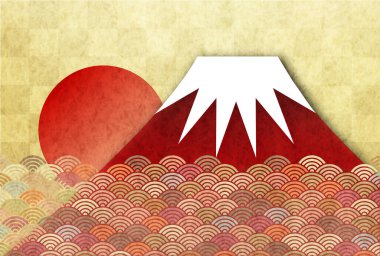 Fuji Yeni Yıl Kartı Japon kağıt geçmişi