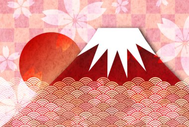 Fuji Yeni Yıl Kartı Japon kağıt geçmişi