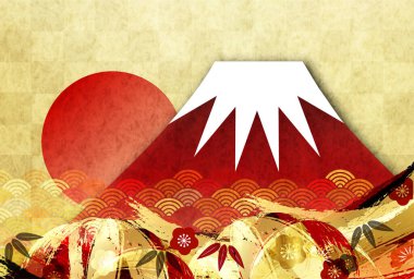 Fuji Yeni Yıl Kartı Japon kağıt geçmişi