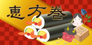 ehoumaki setsukubun fasulye bahar arkaplanı