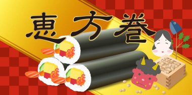 ehoumaki setsukubun fasulye bahar arkaplanı