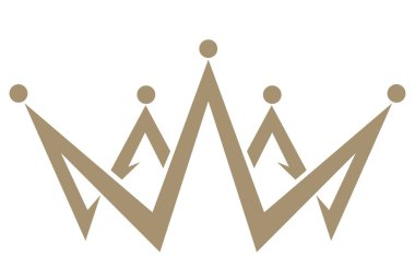 taç altın çerçeve siluet simgesi