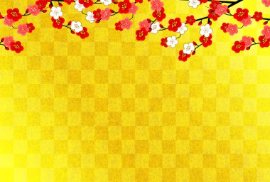 Japon Desenli Suluboya Arkaplanı