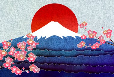 Yeni yıl kartı Fuji Erik Arkaplanı