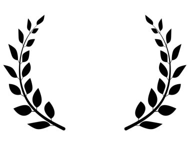 Laurel siyah yaprak siluet simgesi