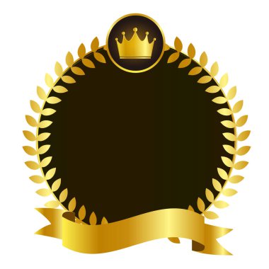 Madalya tacı altın kurdele ikonu