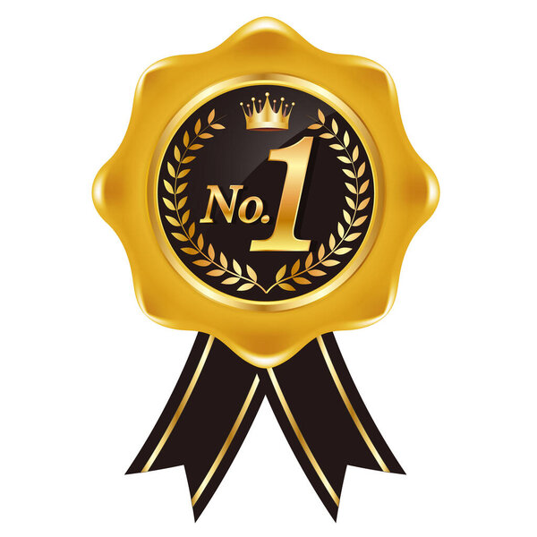 crown medal ribbon gold icon