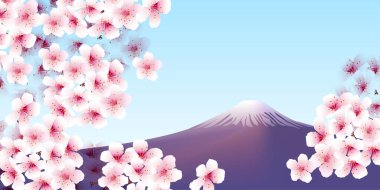 Fuji Kiraz Çiçeği Suluboya Arkaplanı