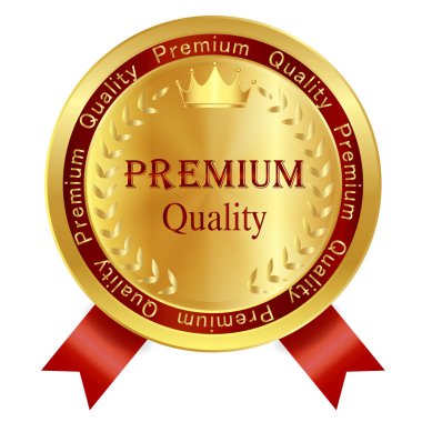 Madalya kurdele altın çerçeve simgesi