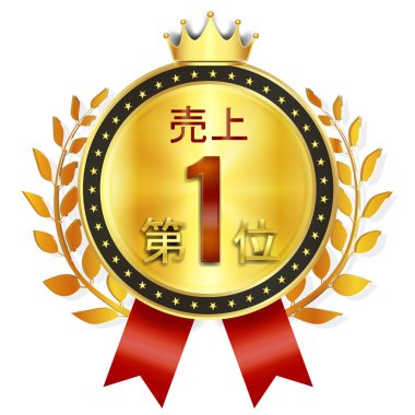 Madalya tacı altın kurdele ikonu