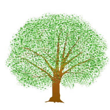 Taze yaprak yeşil ağaç simgesiyle