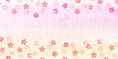 Kiraz Çiçekleri Japon desenli suluboya arka planı