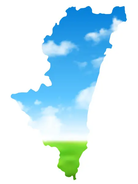 Mapa Del Cielo Del Paisaje Los Pastizales Miyazaki — Vector de stock