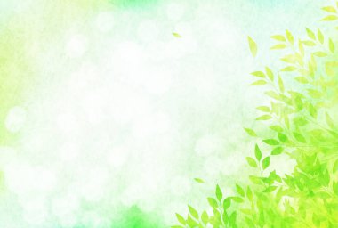 Taze yeşil yaprakları manzara arka plan