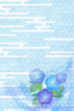 Asagao Yaz Japon Deseni Arkaplanı