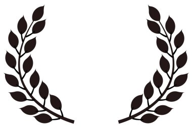 Laurel siluet siyah yaprak simgesi