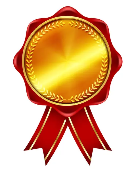 Madalya Altın Defne Kurdelesi Simgesi — Stok Vektör
