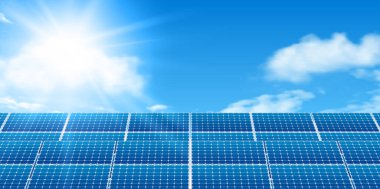 Güneş paneli gökyüzü ışığı arkaplanı