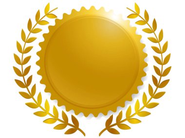 Madalya Laurel Altın Çerçeve Simgesi