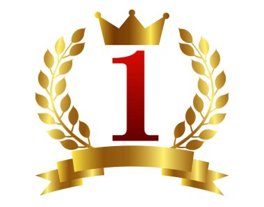 taç 1 kurdele altın ikonu