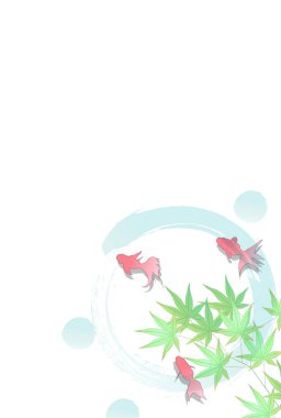 Japon Balığı Şablonu Yaz Arkaplanı