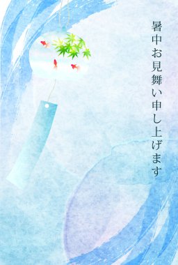 Rüzgâr çanı japon balığı sıcak yaz tanışma arkaplanı