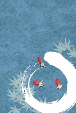 Japon Balığı Şablonu Yaz Arkaplanı