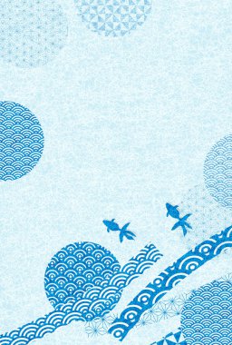 Japon Balığı Şablonu Yaz Arkaplanı