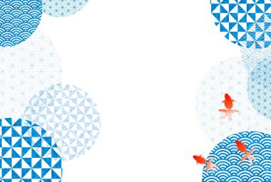 Japon Balığı Şablonu Yaz Arkaplanı