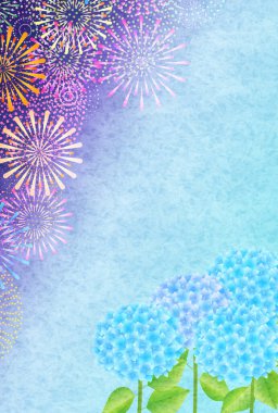 Havai fişekler Ortanca Sıcak Yaz Arkaplanı