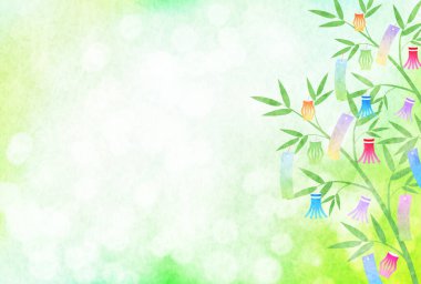 Tanabata Dekorasyonu Japon Desenli Arkaplan