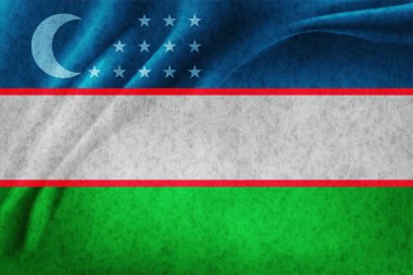 Özbekistan Ülke Bayrağı Dünya Arkaplanı