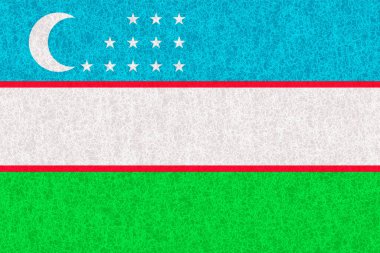 Özbekistan Ülke Bayrağı Suluboya Arkaplanı