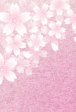 Kiraz Çiçekleri Japon desenli suluboya arka planı